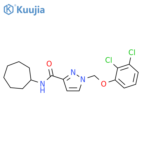 <br>1-(2,3-Dichloro-phenoxymethyl)-1H-pyrazole-3-carboxylic acid cycloheptylami de structure