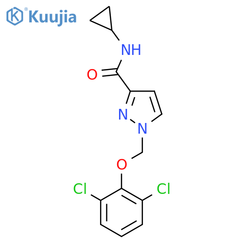 <br>1-(2,6-Dichloro-phenoxymethyl)-1H-pyrazole-3-carboxylic acid cyclopropylami de structure