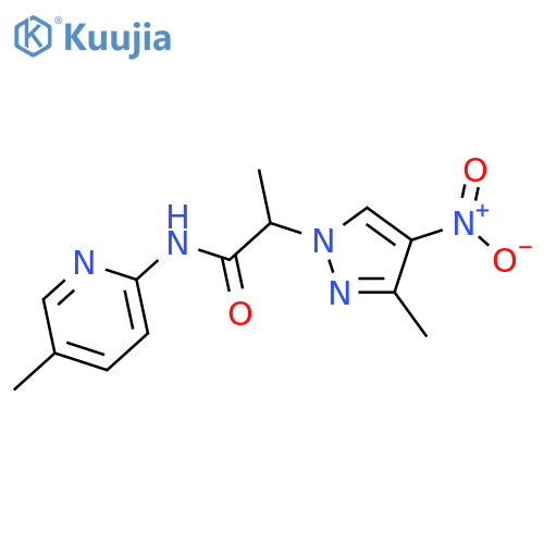 2-(3-methyl-4-nitro-1H-pyrazol-1-yl)-N-(5-methylpyridin-2-yl)propanamide structure