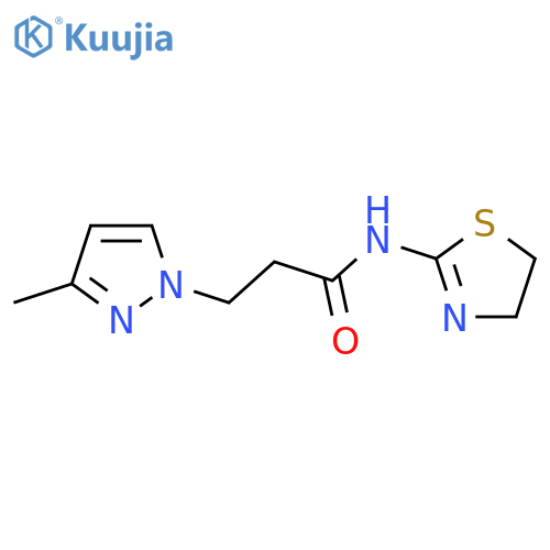 N-(4,5-Dihydro-thiazol-2-yl)-3-(3-methyl-pyrazol-1-yl)-propionamide structure
