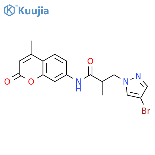 <br>3-(4-Bromo-pyrazol-1-yl)-2-methyl-N-(4-methyl-2-oxo-2H-chromen-7-yl)-propio namide structure