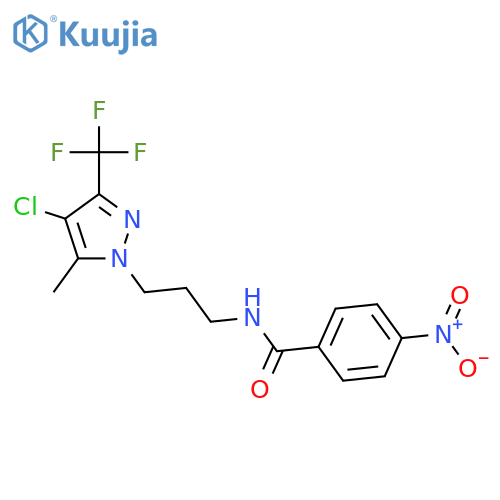 <br>N-[3-(4-Chloro-5-methyl-3-trifluoromethyl-pyrazol-1-yl)-propyl]-4-nitro-ben zamide structure