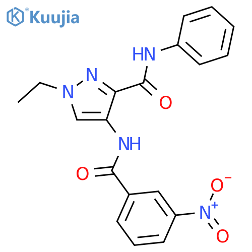 1-Ethyl-4-(3-nitro-benzoylamino)-1H-pyrazole-3-carboxylic acid phenylamide structure