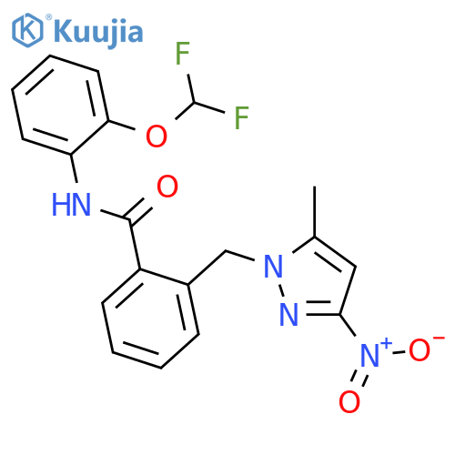 <br>N-(2-Difluoromethoxy-phenyl)-2-(5-methyl-3-nitro-pyrazol-1-ylmethyl)-benzam ide structure