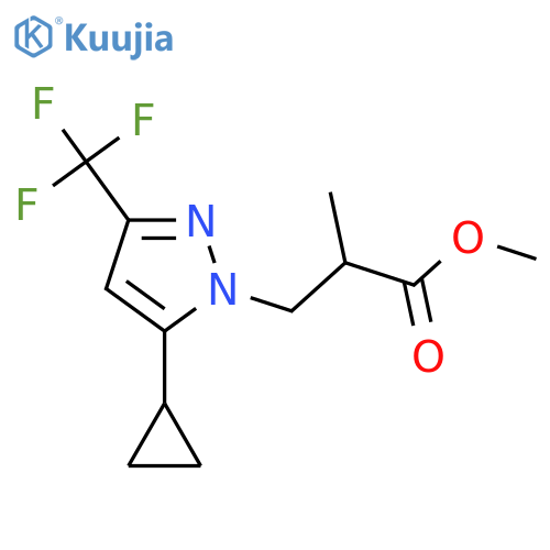 methyl 3-5-cyclopropyl-3-(trifluoromethyl)-1H-pyrazol-1-yl-2-methylpropanoate structure