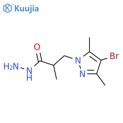 3-(4-Bromo-3,5-dimethyl-1H-pyrazol-1-yl)-2-methylpropanehydrazide structure