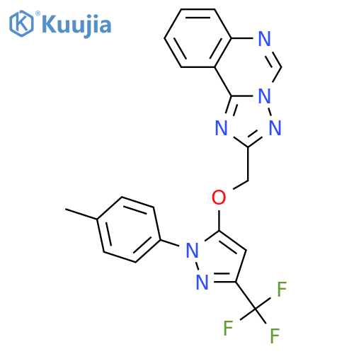 <br>2-(2-p-Tolyl-5-trifluoromethyl-2H-pyrazol-3-yloxymethyl)-[1,2,4]triazolo[1, 5-c]quinazoline structure