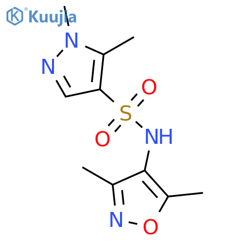 N-(3,5-dimethylisoxazol-4-yl)-1,5-dimethyl-1H-pyrazole-4-sulfonamide structure