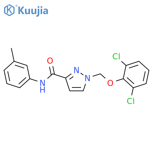 <br>1-[(2,6-dichlorophenoxy)methyl]-N-(3-methylphenyl)-1H-pyrazole-3-carboxamid e structure