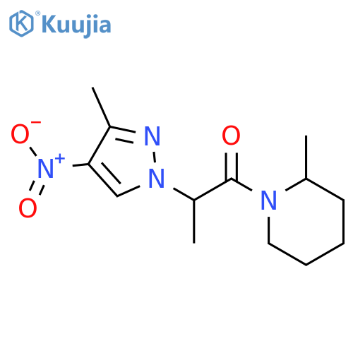 2-(3-Methyl-4-nitro-pyrazol-1-yl)-1-(2-methyl-piperidin-1-yl)-propan-1-one structure