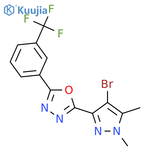 <br>2-(4-Bromo-1,5-dimethyl-1H-pyrazol-3-yl)-5-(3-trifluoromethyl-phenyl)-[1,3, 4]oxadiazole structure