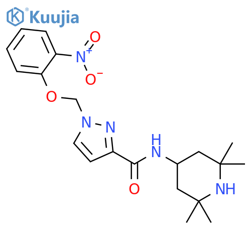<br>1-(2-Nitro-phenoxymethyl)-1H-pyrazole-3-carboxylic acid (2,2,6,6-tetramethy l-piperidin-4-yl)-amide structure
