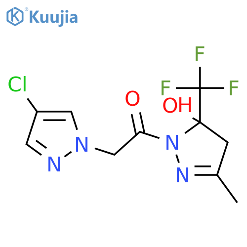 <br>1-[(4-chloro-1H-pyrazol-1-yl)acetyl]-3-methyl-5-(trifluoromethyl)-4,5-dihyd ro-1H-pyrazol-5-ol structure