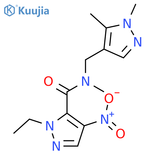 <br>2-Ethyl-4-nitro-2H-pyrazole-3-carboxylic acid (1,5-dimethyl-1H-pyrazol-4-yl methyl)-methyl-amide structure