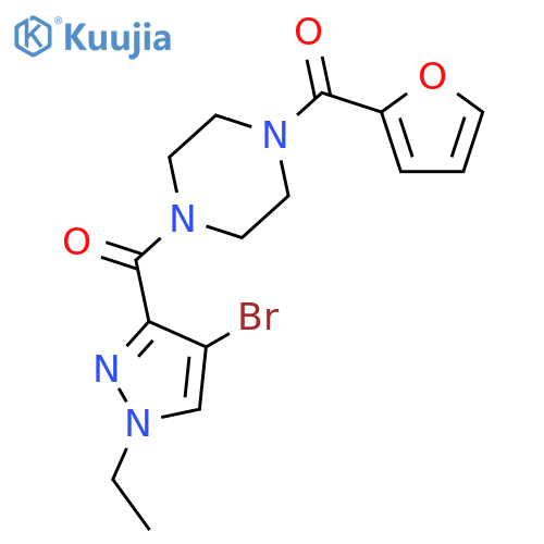 <br>(4-Bromo-1-ethyl-1H-pyrazol-3-yl)-[4-(furan-2-carbonyl)-piperazin-1-yl]-met hanone structure