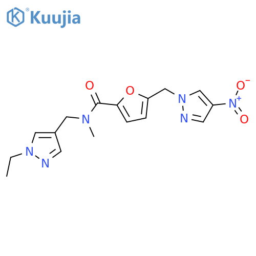 <br>5-(4-Nitro-pyrazol-1-ylmethyl)-furan-2-carboxylic acid (1-ethyl-1H-pyrazol- 4-ylmethyl)-methyl-amide structure