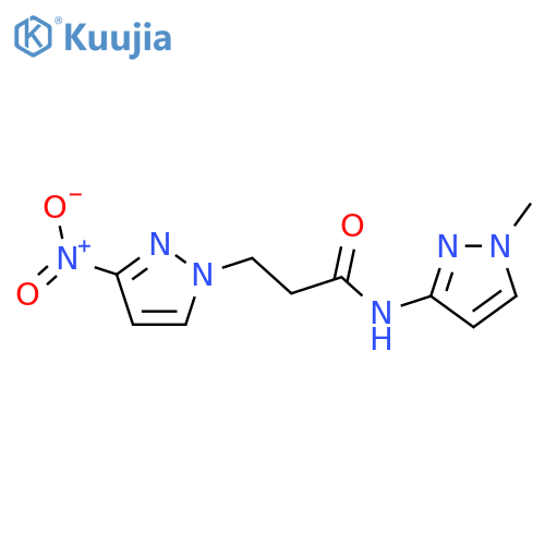 N-(1-Methyl-1H-pyrazol-3-yl)-3-(3-nitro-pyrazol-1-yl)-propionamide structure