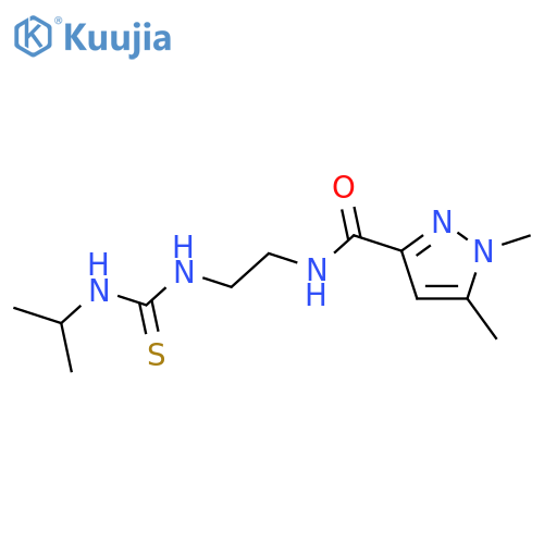 <br>1,5-Dimethyl-1H-pyrazole-3-carboxylic acid [2-(3-isopropyl-thioureido)-ethy l]-amide structure