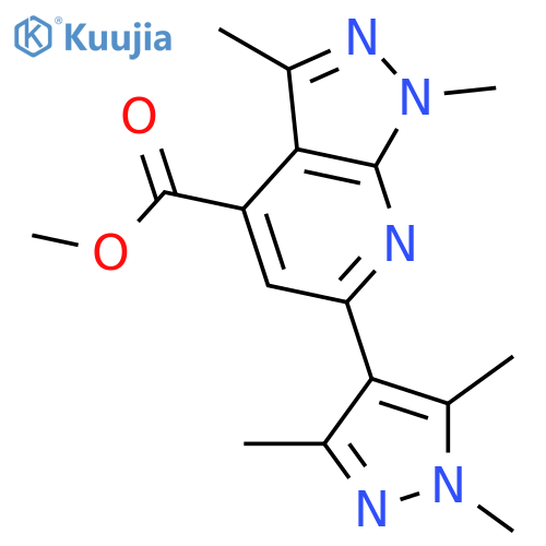 <br>Methyl 1,3-dimethyl-6-(1,3,5-trimethyl-1H-pyrazol-4-yl)-1H-pyrazolo[3,4-b]p yridine-4-carboxylate structure