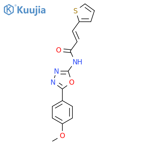 (2E)-N-[5-(4-methoxyphenyl)-1,3,4-oxadiazol-2-yl]-3-(thiophen-2-yl)prop-2-enamide structure