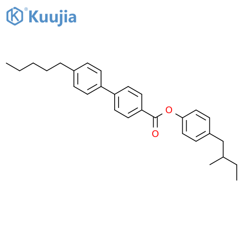 [1,1'-Biphenyl]-4-carboxylicacid, 4'-pentyl-, 4-(2-methylbutyl)phenyl ester structure