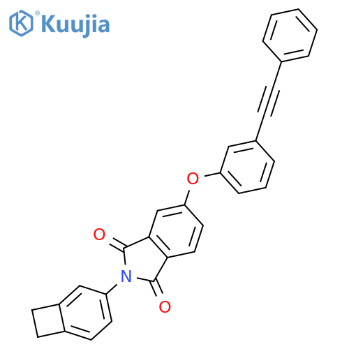 1H-Isoindole-1,3(2H)-dione, 2-(bicyclo[4.2.0]octa-1,3,5-trien-3-yl)-6-[3-(phenylethynyl)phenoxy]- structure