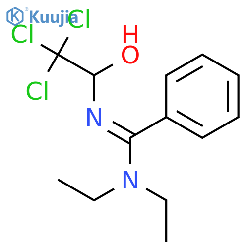 Benzenecarboximidamide, N,N-diethyl-N'-(2,2,2-trichloro-1-hydroxyethyl)- structure