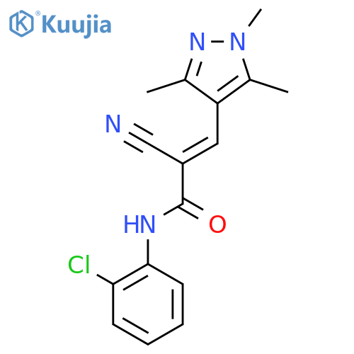 N-(2-chlorophenyl)-2-cyano-3-(1,3,5-trimethyl-1H-pyrazol-4-yl)prop-2-enamide structure