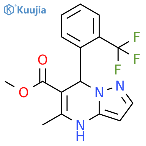 Pyrazolo[1,5-a]pyrimidine-6-carboxylic acid,4,7-dihydro-5-methyl-7-[2-(trifluoromethyl)phenyl]-, methyl ester structure