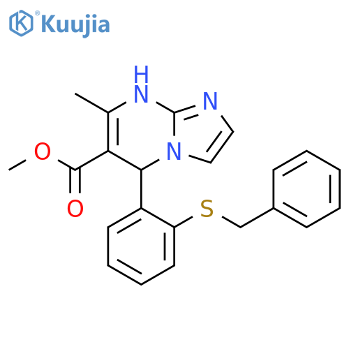 Imidazo[1,2-a]pyrimidine-6-carboxylic acid,1,5-dihydro-7-methyl-5-[2-[(phenylmethyl)thio]phenyl]-, methyl ester structure