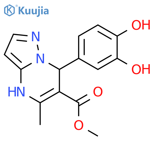 Pyrazolo[1,5-a]pyrimidine-6-carboxylic acid,7-(3,4-dihydroxyphenyl)-4,7-dihydro-5-methyl-, methyl ester structure