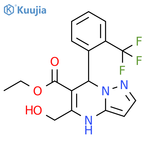 Pyrazolo[1,5-a]pyrimidine-6-carboxylic acid,4,7-dihydro-5-(hydroxymethyl)-7-[2-(trifluoromethyl)phenyl]-, ethyl ester structure