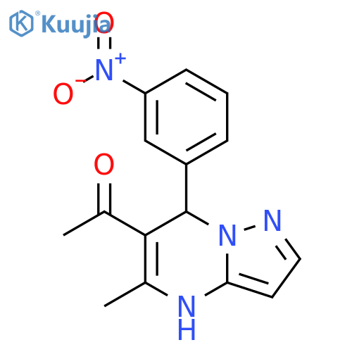 Ethanone,1-[4,7-dihydro-5-methyl-7-(3-nitrophenyl)pyrazolo[1,5-a]pyrimidin-6-yl]- structure