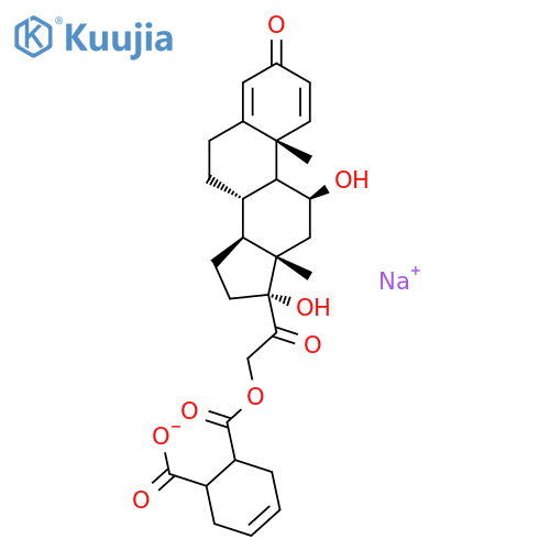 Pregna-1,4-diene-3,20-dione,21-[[(6-carboxy-3-cyclohexen-1-yl)carbonyl]oxy]-11,17-dihydroxy-, sodium salt(1:1), (11b)- structure