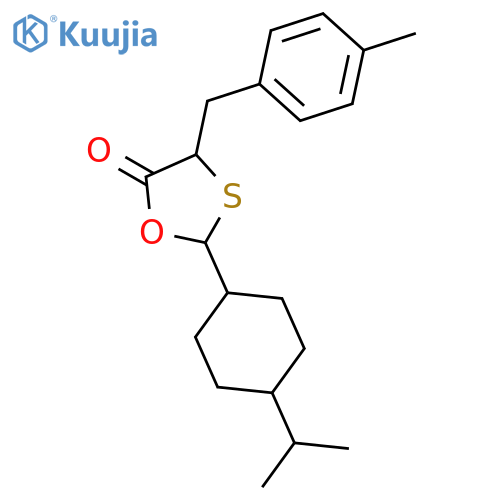 1,3-Oxathiolan-5-one, 2-[4-(1-methylethyl)cyclohexyl]-4-[(4-methylphenyl)methyl]- structure