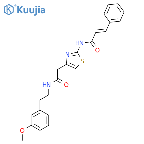 (2E)-N-[4-({[2-(3-methoxyphenyl)ethyl]carbamoyl}methyl)-1,3-thiazol-2-yl]-3-phenylprop-2-enamide structure