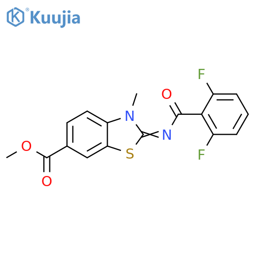 methyl (2Z)-2-[(2,6-difluorobenzoyl)imino]-3-methyl-2,3-dihydro-1,3-benzothiazole-6-carboxylate structure