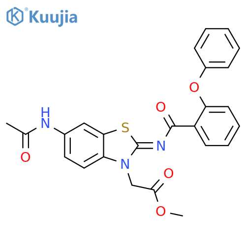 METHYL 2-[6-ACETAMIDO-2-(2-PHENOXYBENZOYL)IMINO-1,3-BENZOTHIAZOL-3-YL]ACETATE structure