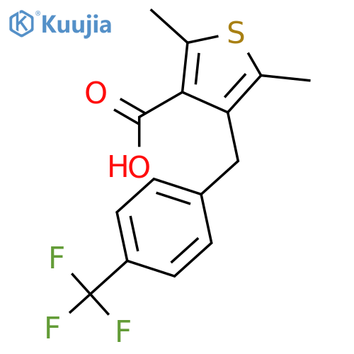 2,5-Dimethyl-4-(4-(trifluoromethyl)benzyl)thiophene-3-carboxylic acid structure