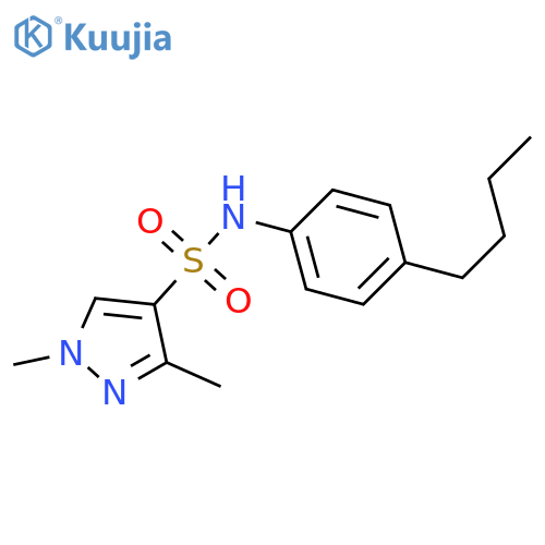 N-(4-butylphenyl)-1,3-dimethyl-1H-pyrazole-4-sulfonamide structure