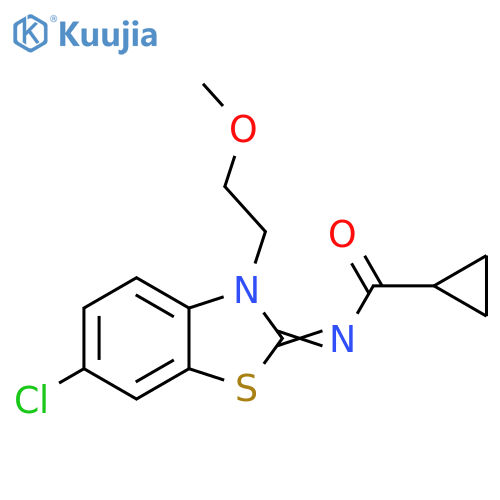 N-[(2Z)-6-chloro-3-(2-methoxyethyl)-2,3-dihydro-1,3-benzothiazol-2-ylidene]cyclopropanecarboxamide structure