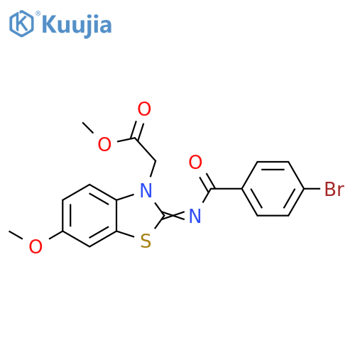 methyl 2-[(2Z)-2-[(4-bromobenzoyl)imino]-6-methoxy-2,3-dihydro-1,3-benzothiazol-3-yl]acetate structure