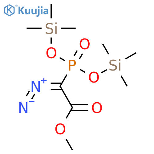 Acetic acid, [bis[(trimethylsilyl)oxy]phosphinyl]diazo-, methyl ester structure