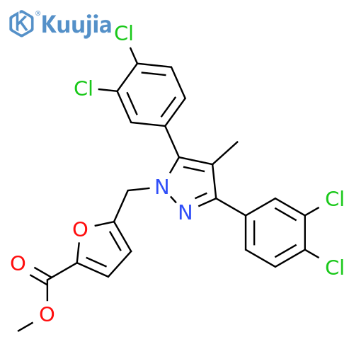 <br>5-[3,5-Bis-(3,4-dichloro-phenyl)-4-methyl-pyrazol-1-ylmethyl]-furan-2-carbo xylic acid methyl ester structure
