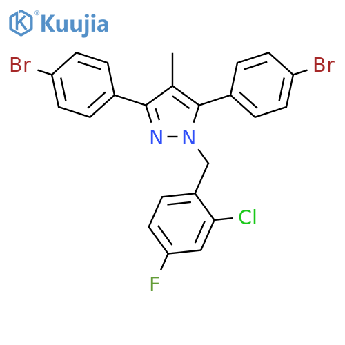 3,5-Bis-(4-bromo-phenyl)-1-(2-chloro-4-fluoro-benzyl)-4-methyl-1H-pyrazole structure