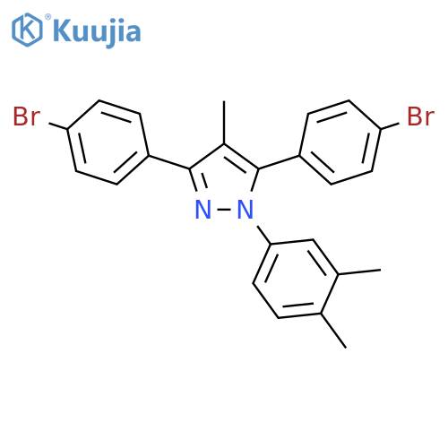 3,5-Bis-(4-bromo-phenyl)-1-(3,4-dimethyl-phenyl)-4-methyl-1H-pyrazole structure