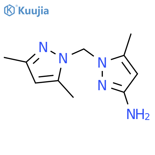1-(3,5-dimethyl-1H-pyrazol-1-yl)methyl-5-methyl-1H-pyrazol-3-amine structure