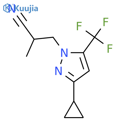 3-3-cyclopropyl-5-(trifluoromethyl)-1H-pyrazol-1-yl-2-methylpropanenitrile structure