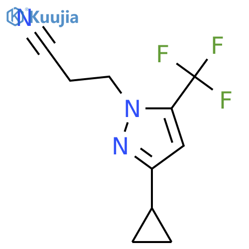 3-3-cyclopropyl-5-(trifluoromethyl)-1H-pyrazol-1-ylpropanenitrile structure