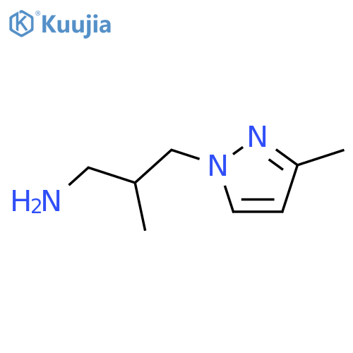 2-Methyl-3-(3-methyl-1H-pyrazol-1-yl)propylamine structure